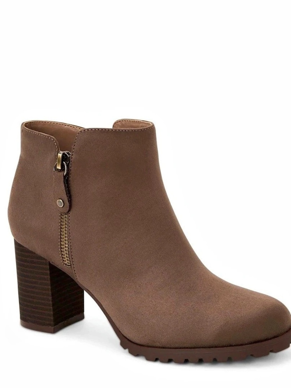 Style & Co brown Gray Suede-Look Heeled Ankle Boots US 11 M NWT